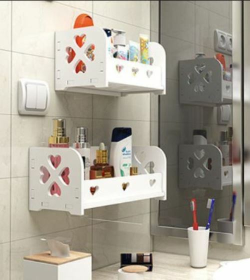 Set 2 Mensole Porta Tutto In Legno Bianco 15338 bal