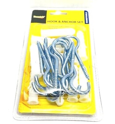 24PK Utility Hooks w/ Anchors & Open Eye Screws Tools Ceiling Frames # 54065