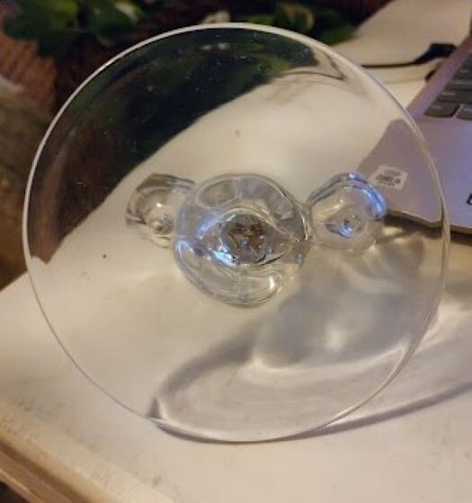 Vintage Fleur De Lis Double Candle Holder Clear Crystal Very Good Condition