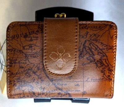 Patricia Nash  Iberia RFID Leather Bifold Wallet, Sig Map Print NWT $119.00