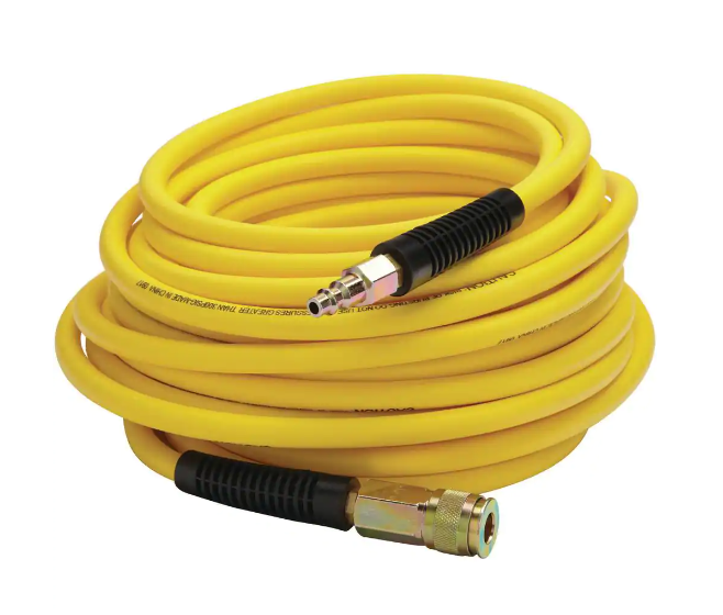 50 ft x 1/4" Air Hose, 300 MAX PSI PVC/Rubber Blend, Twist & Abrasion Resistant