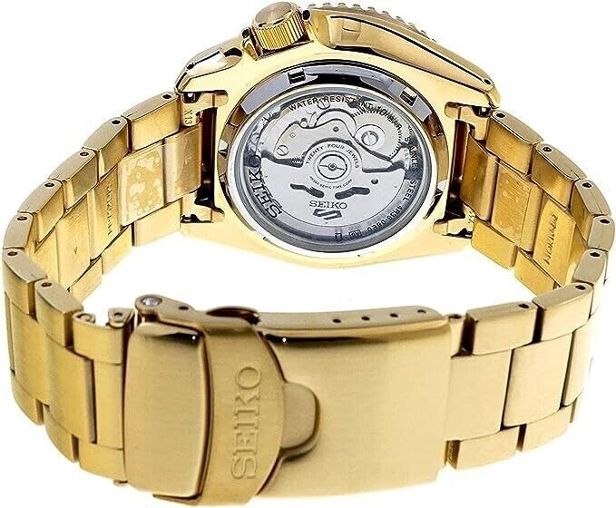 Pre-owned Seiko Men's 5 Sports Men's Watch Gold-tone 42.5mm Stainless Steel Watch Srpe74