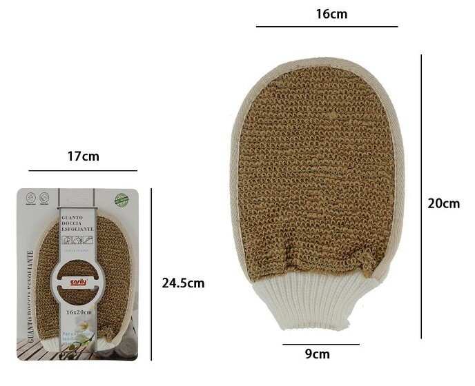 Guanto Crine Spugna Doccia Bagno Esfoliante Pelle Corpo 69574 dfh