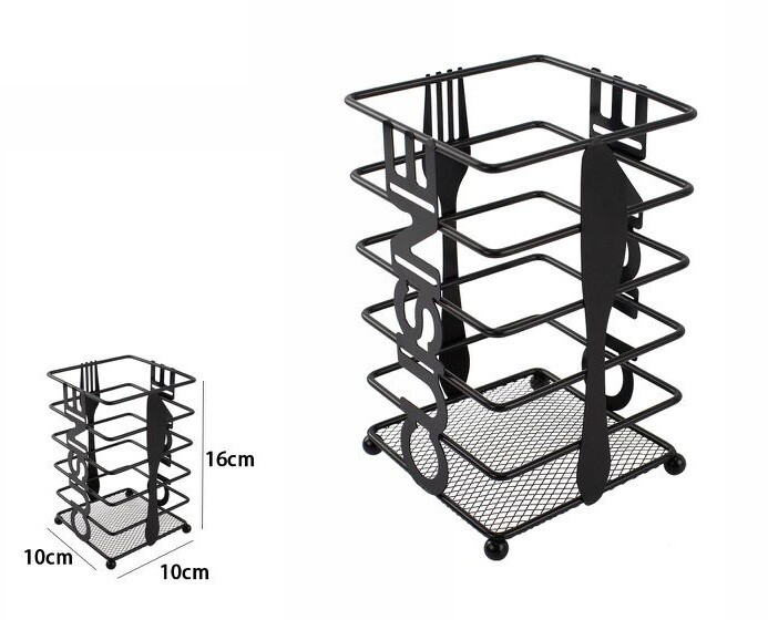 Portaposate Porta Posate Metallo Nero Verticale Stand dfh