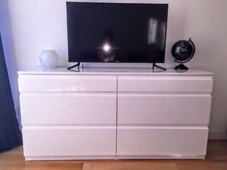 Chest of Drawers White High Gloss Execllect Condition in Paisley, Renfrewshire Gumtree