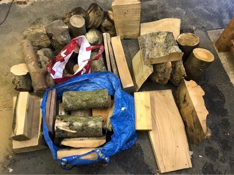 Joblot of woodturning timber blanks for sale wood logs burr oak elm