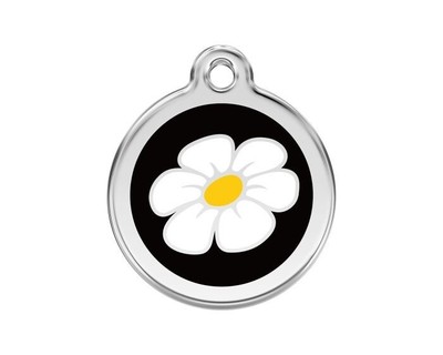 Dog Pet ID Tag,  Daisy Charm Custom Personalized  Red Dingo S M L