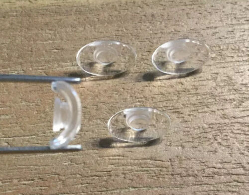 4 x Nasenpads weiches Silikon-Klar Glas Brillen Nasenstege Oval  Nr. 10