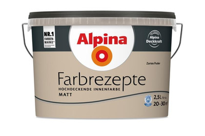 Alpina Wandfarbe Farbrezepte Zartes Puder matt (früher Prise Pfeffer) 2,5 L 