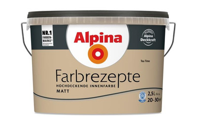 Alpina Wandfarbe Farbrezepte Tea Time matt (früher Caffe Latte) 2,5 L