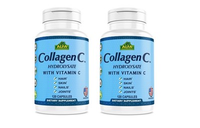 Collagen C , Hydrolysate With Vitamin C / 120 capsules (2 packs,240...