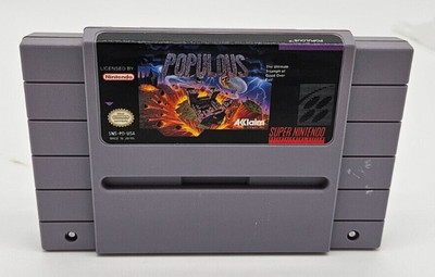 Populous - Game Only - Good Condition - Tested and Working - SNES