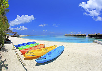 Kayaks Maldives Paradise Sand Full Wall Mural Photo Wallpaper Home Decal 3D Kids