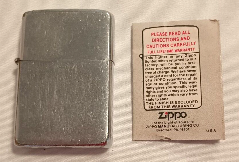 19551957 Zippo Lighter Chrome Pat. 2517191 with Instructions Warranty