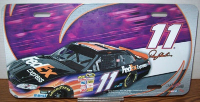DENNY HAMLIN #11 FEDEX EXPRESS R&R NASCAR METAL LICENSE PLATE