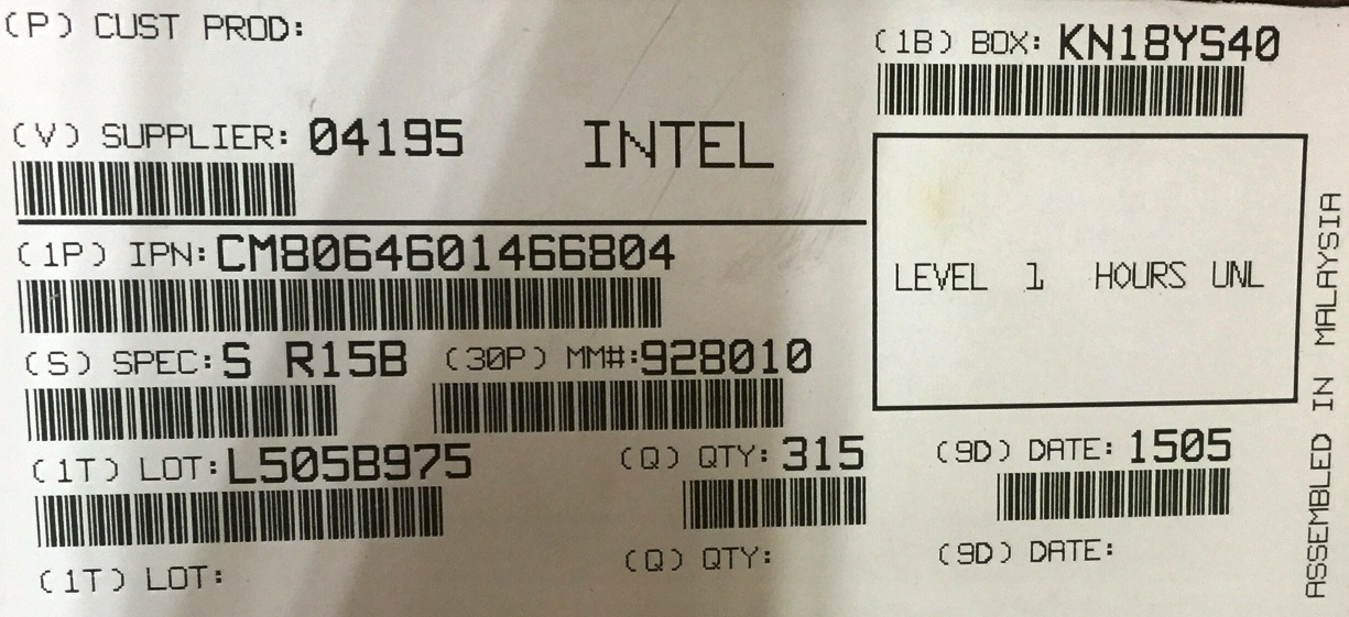Intel CM8064601466804 SR15B Xeon Processor E3-1285L v3 8M