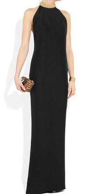 $4,665 Azzaro Lorene Gold Braid Long Maxi Cady Evening Gown Dress US 6 8 / FR 38