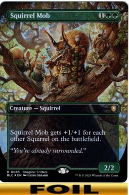 1x - Squirrel Mob - FOIL BORDERLESS - CMR: Bloomburrow - NM MTG