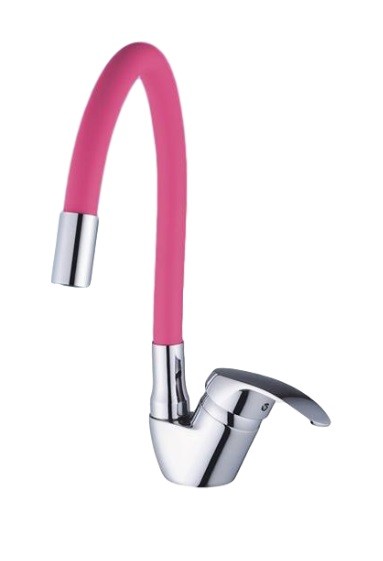 Miscelatore Rubinetto Monocomando Per Lavello Cucina Canna Flessibile Rosa dfh