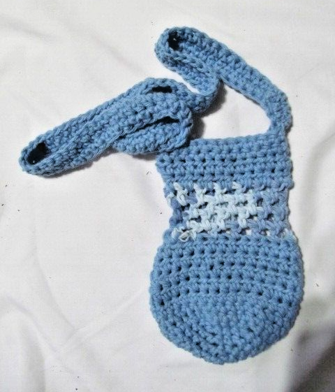 Crochet Water Bottle Carrier Holder  -Shades of Blue