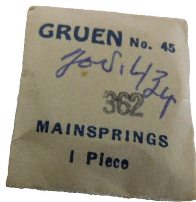 Gruen 470 Part # 45 Mainspring. New Old Stock