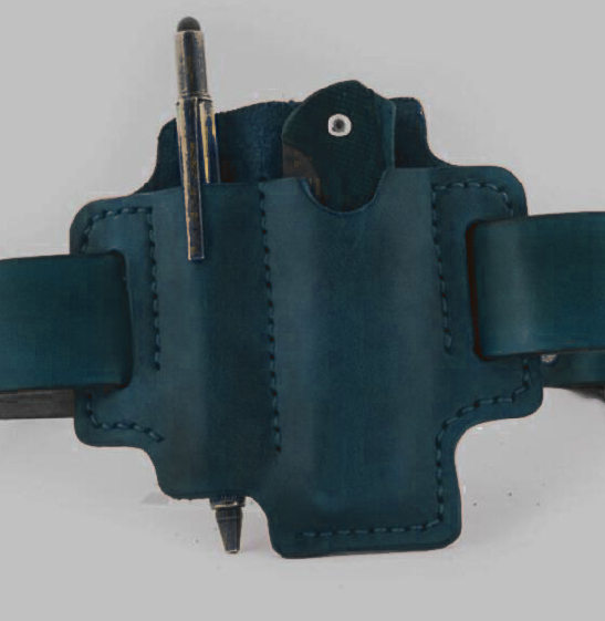 Men Waist belt Bag cow Leather pack tool knife Torch Holder