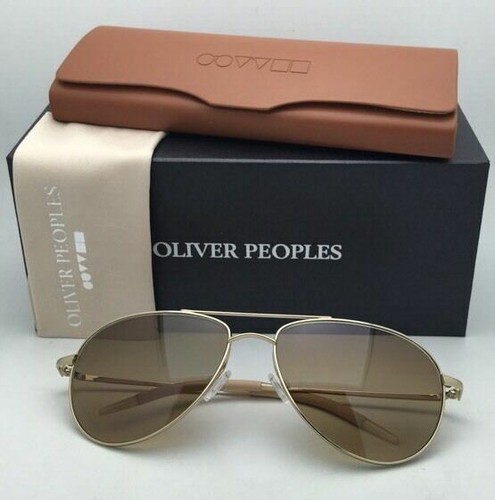 Pre-owned Oliver Peoples Photochromic  Sunglasses Benedict Ov 1002s 524251 59-16 Gold Frame In Brown