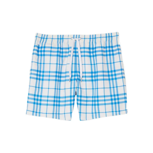 BURBERRY BURBERRY SS23 PLAID PATTERN CASUAL SHORTS MEN'S WHITE-BLUE