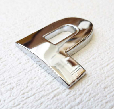 SILVER *FULL METAL* 3D SELF-ADHESIVE CAR BADGE HOME EMBLEM STICKER