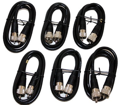6 Lot 3Ft. RG-8X Mini 8 Coax PL-259 Male to Male Ham Radio Antenna Jumper Cable . Buy it now for 19.95