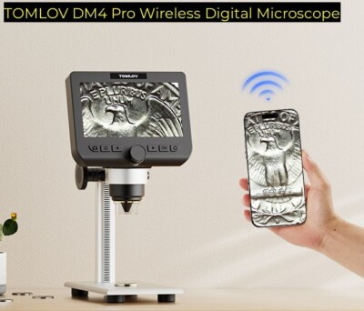 TOMLOV 4.3'' LCD Digital Microscope Soldering 1000X Coin Microscope Photo/Video