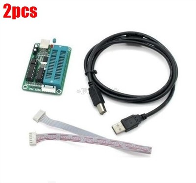 2Pcs Pic Microcontroller Usb Automatic Programming Programmer K150&ICSP Cable vl