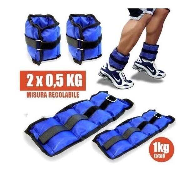 Coppia Pesi Caviglie Polsi Cavigliere Sport Arti Marziali Allenamento 1kg dfh