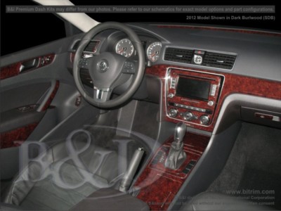 Dash Trim Kit for VOLKSWAGEN PASSAT 2012 carbon fiber wood aluminum