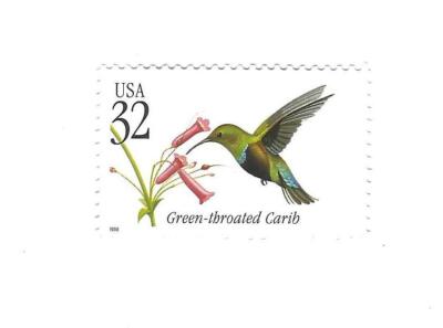 STAMP US SCOTT 3223 ''Green-throated Carib Bird'' 1998 MNH 32 CENT