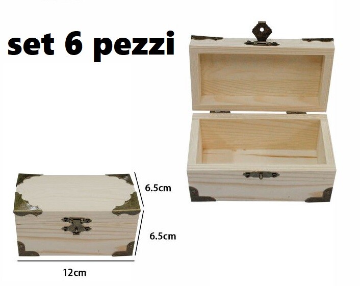 Set 6 Scatole Box Astuccio In Legno Decoupage Portagioie Cofanetto 53373a dfh