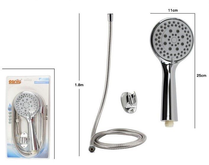 Kit Bagno Doccetta Doccino Soffione Doccia Con Laccio 1,8m e Staffa 69069 dfh