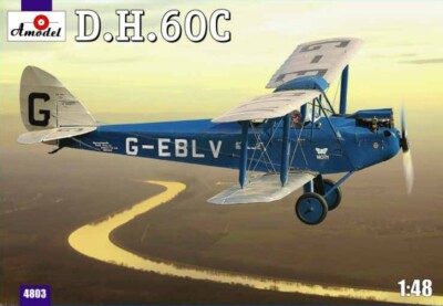 Biplane de Havilland DH.60C Cirrus Mot plastic model kit scale 1/48 Amodel 4803