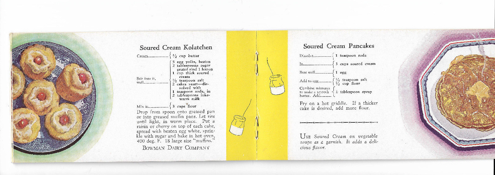 Bowman Dairies Jessie Marie DeBoth Soured Sour Cream Recipes Cookbook Vtg 1930s