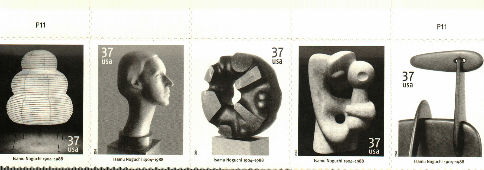 US #3861a Strip (5 stamps) MNH Isamu Noguchi Sculptor | eBay