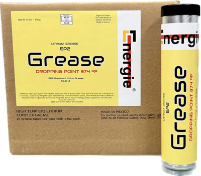 Energie Lithium EP-2 Grease DOPPING POIN 374 °F Case with10/14oz Tubes