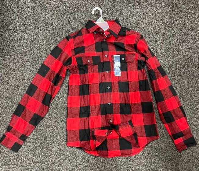 MEN'S LONG SLEEVE FLANNEL BUTTON FRONT SHIRT BUFFALO PLAID- CHOOSE YOUR SIZE