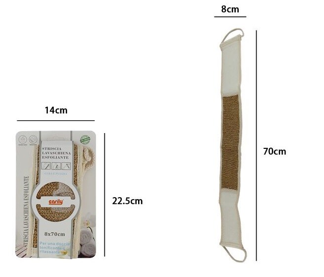 Fascia Spugna Lavaschiena Esfoliante Bagno Doccia Lavare Schiena 69581 dfh