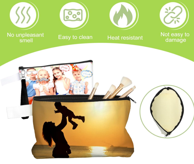 50 PACK! Blank Canvas Cosmetic Bags, Bulk Lot Heat Transfer Sublimation Makeup