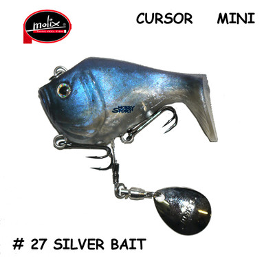 MOLIX CURSOR MINI 15 GR COLORE 27 SILVER BAIT 5 CM ESCA SILICONICA SPINNING