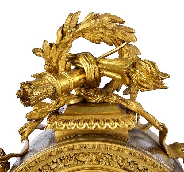 19th Century Louis XVI Style Mantel Clock, by Deniere, Paris c. 1880 France