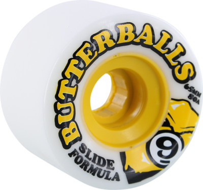 Sector 9 Slide Butterballs 65mm 80a White Longboard Wheels (Set of 4)