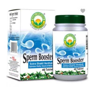 Basic Ayurveda Sperm Booster Tablet (40tab), Increase Fertility & Sperm Count