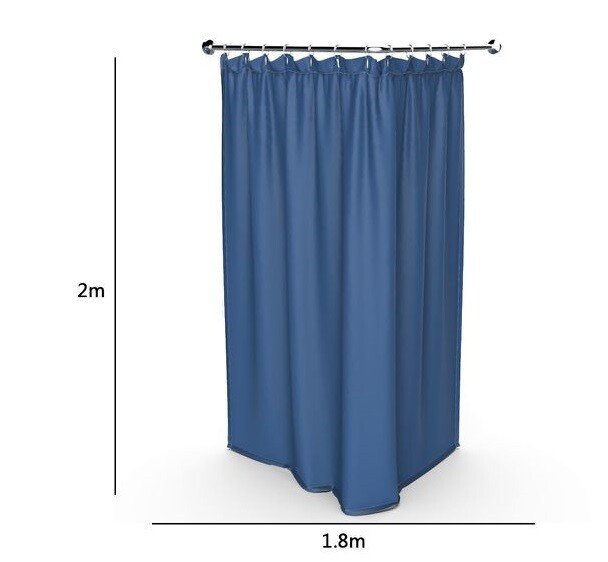 Tenda Doccia AntiMuffa Impermeabile 180x200cm Con Anelli Bagno Blu Scuro dfh