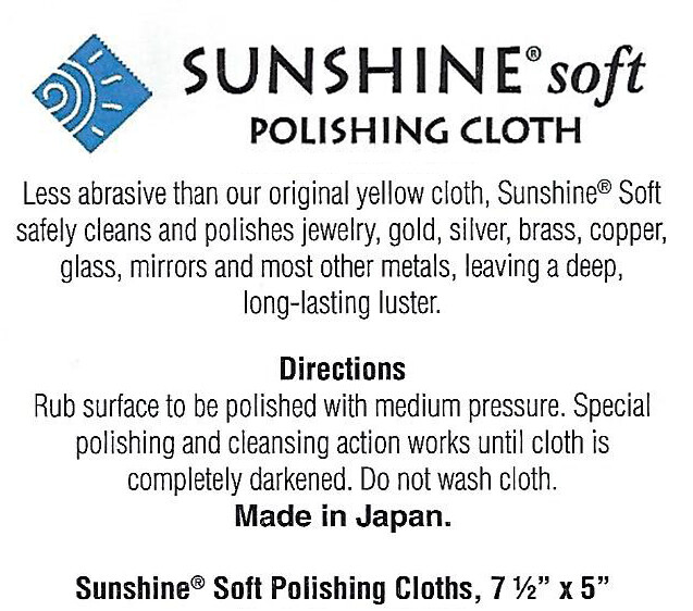 Sunshine Soft Polishing Cloth (Large 7,5’’x5’’) - Jewelry Cleaning Cloth